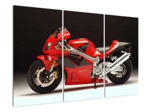 Slika rdečega motornega kolesa