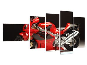 Slika rdečega motornega kolesa