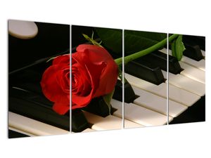 Slika - vrtnice na klavirju