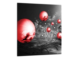Abstraktna slika - rdeča krogla
